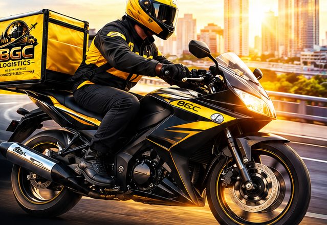 BGC Logistics delivery rider on a motorbike in Lagos